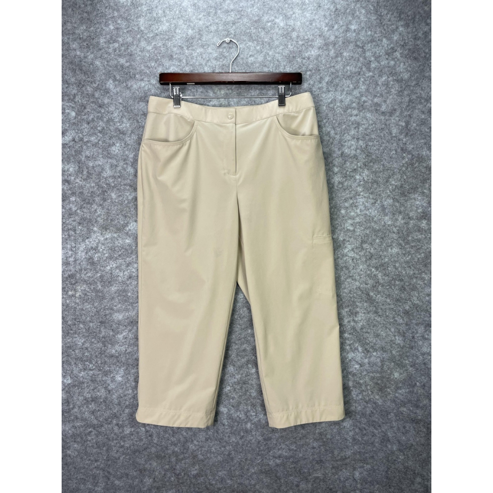 Weekends by Chico's Crop Pants Womens Size 1.5 Medium 10 Stretch Casual Pocket